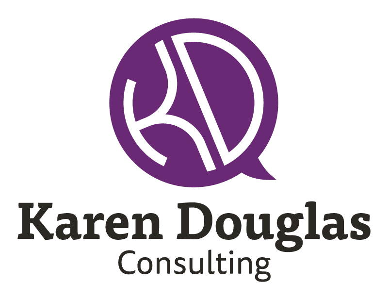 The final colour version of Karen Douglas Consulting's logo with wordmark